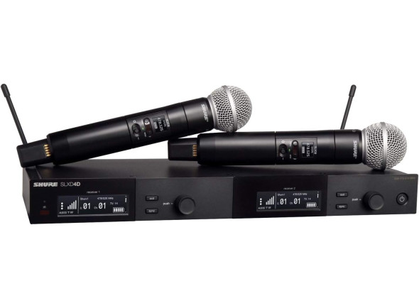 Shure SLXD24DE/SM58 G59 Microfones Wireless UHF 2 Canais Shure SLXD24DE/SM58 G59 Microfones Wireless UHF 2 Canais